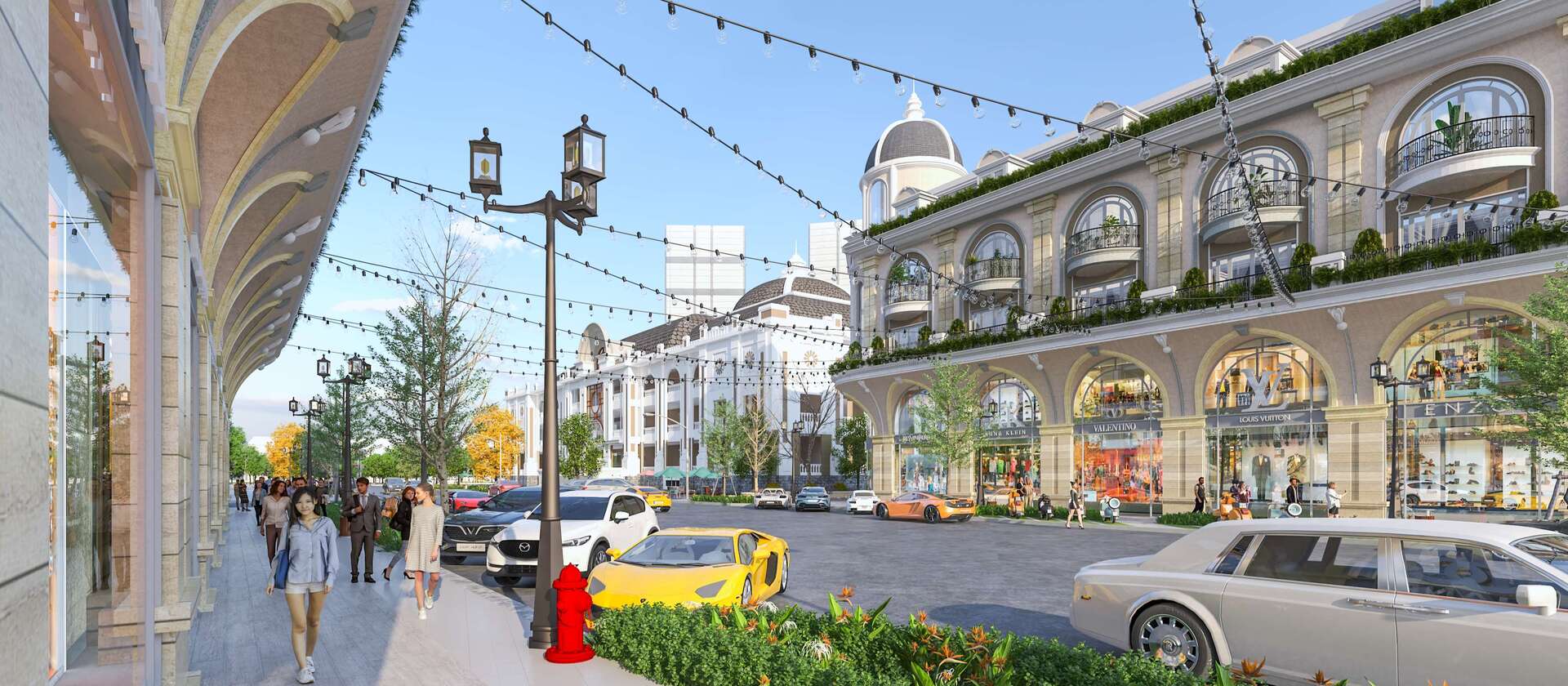 đường phố tại khu đô thị hồ gươm xanh bình dương