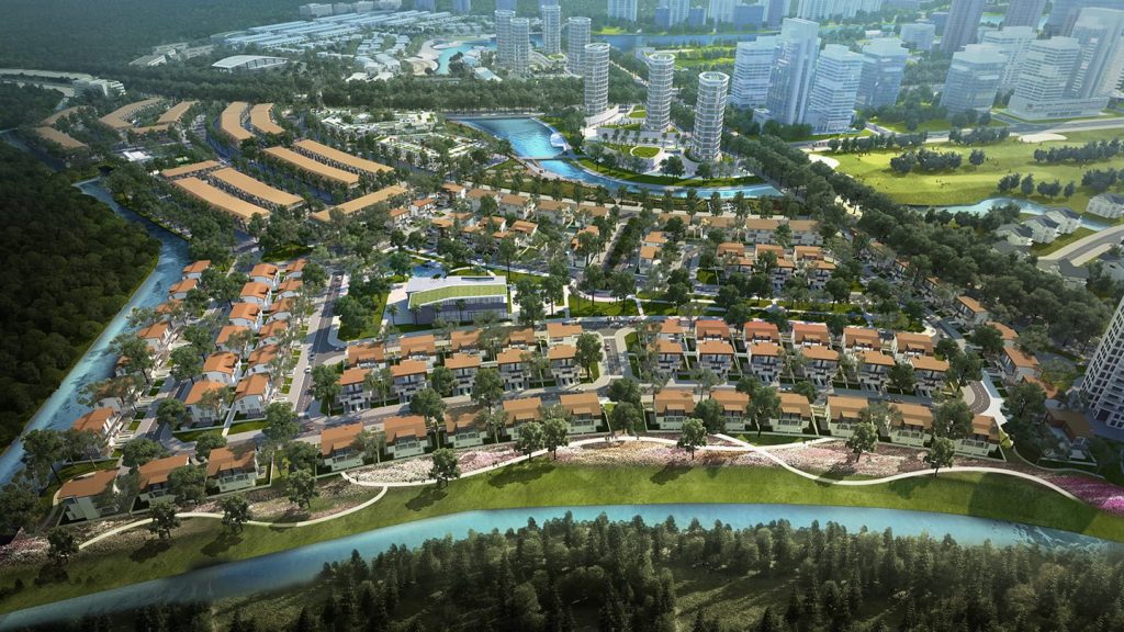 phối cảnh khu đô thị hồ gươm xanh thuận an